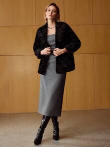 MOTF PREMIUM JAQUETA COM GOLA DE PELE SINTÉTICA PARA INVERNO - Preto - Visão 3