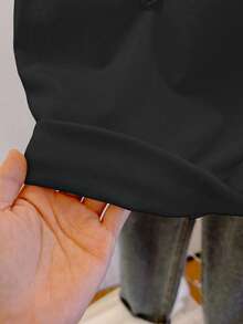 SHEIN Franclia 女士纯色蕾丝拼接优雅吊带衫 - 黑色 - 查看 3