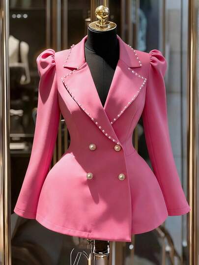 Franclia Blazer informal de manga larga de estilo francés elegante para mujer de talla grande, otoño/invierno