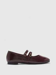 CUCCOO BIZCHIC Women's Versatile Commuter Snap Flats - Burgundy - View 7