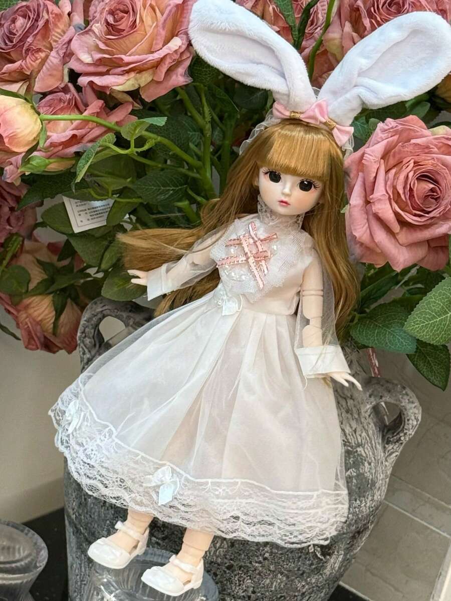 POKOJA LAND 1个30厘米球形关节娃娃BJD公主SD娃娃，逼真肌肤，合成假发，奢华换装收藏艺术娃娃，生日礼物，收藏展示派对圣诞礼物 - 彩色 - 查看 1