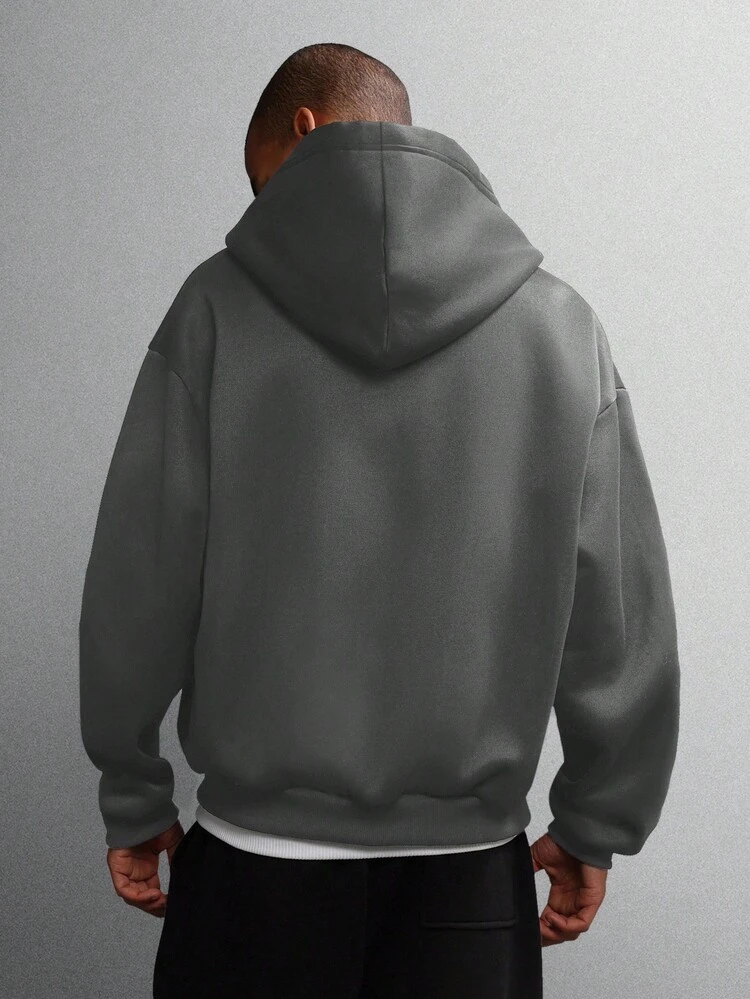 Classic Full Zip Hoodie With Drawstring And Centre Pockets