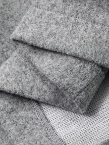 Livesso 女士羊毛束腰休闲连衣裙，适合通勤，秋冬季女式外套 - 灰色 - 查看 8