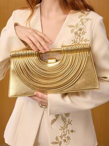 MOTF PREMIUM WOMEN'S MINIMALIST MULTI-STRIPE DECORATIVE CLUTCHES, SUITABLE FOR PARTY SCENES,NEW YEARS