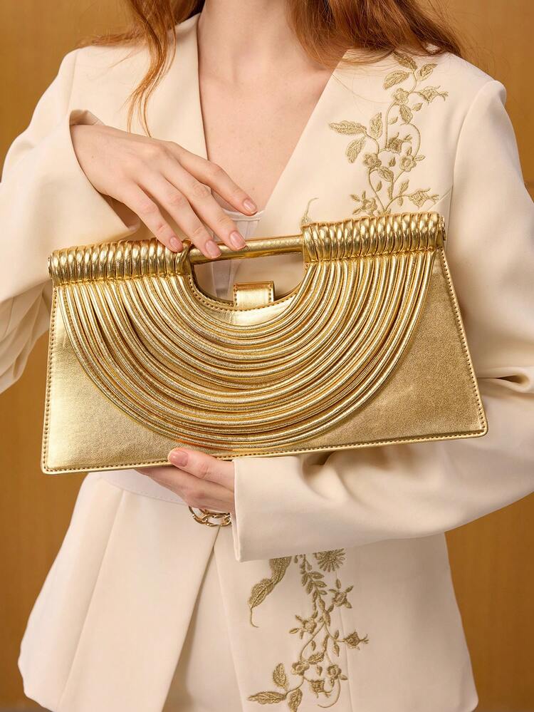 WOMEN'S MINIMALIST MULTI-STRIPE DECORATIVE CLUTCHES, SUITABLE FOR PARTY SCENES,NEW YEARS