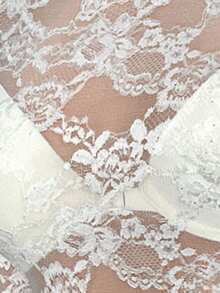 SHEIN BAE Bộ đồ liền thân ren hoa cổ đứng tay dài gợi cảm cho nữ - trắng - Xem 7