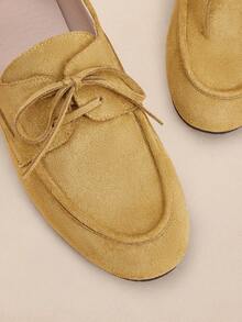Rosivie Damen Lässig Schleife Dekor Loafers - Gelb - Übersicht 5