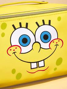 SpongeBob SquarePants | SHEIN 1个可爱卡通图案印花大容量可折叠PU皮革化妆包，多功能收纳袋，可存放小物件，适合旅行、工作、化妆或学习，适合女性和学生，也是不错的礼物选择。 - 黃色 - 查看 5