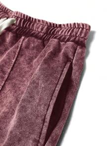 Manfinity EMRG Men's Casual Fashion Distressed Drawstring Waist Loose Wide Leg Sweatpants