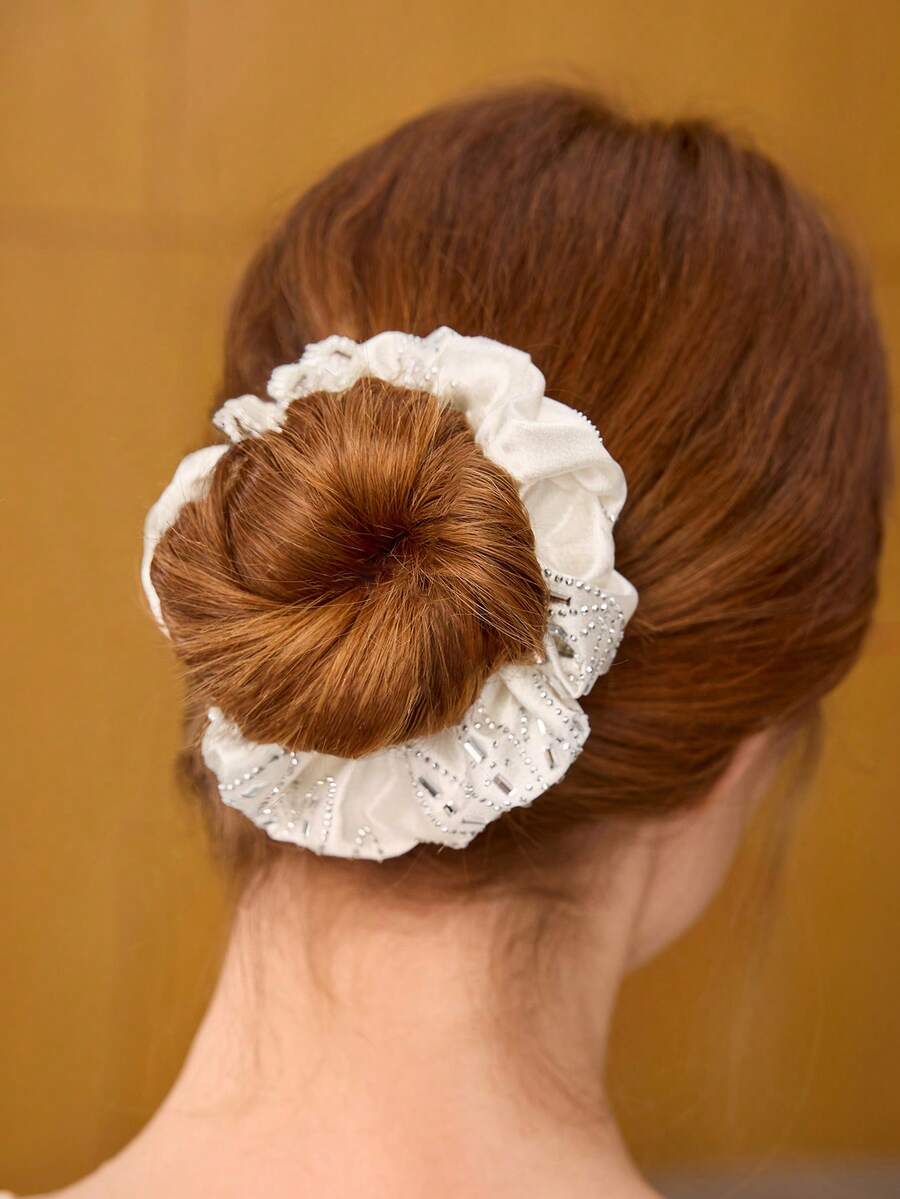 MOTF PREMIUM CHAMPAGNE FAUX SILK SCRUNCHIE - White - View 2