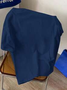 Manfinity Joysei Áo thun nam cổ tròn tay ngắn in họa tiết đơn giản màu xanh navy - Màu xanh hải quân - Xem 3