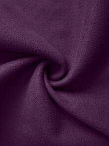 Elenzga Große Größen Mäntel mit tailliertem Design und Metallschnalle - Violett - Übersicht 4