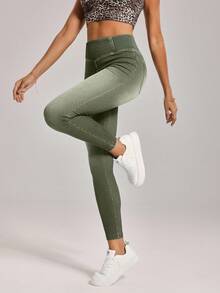 SHEIN Tall Quần Jeans Denim Nữ Fade Casual Casual Casual - xanh quân đội - Xem 4
