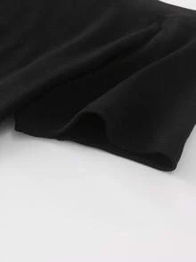 Sweetra 2pcs Women's Summer Asymmetrical Shoulder Fitted T-Shirt, Basic Off Shoulder Tops In Black, White, Navy - Grey - View 3