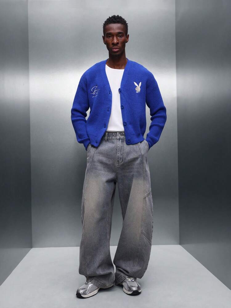 PLAYBOY X SUMWON Button-Up Cardigan With Embroidered Logo