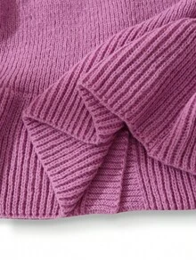 GlowEve French Retro Niche Purple High-Quality Crew Neck Cardigan, Versatile For Daily Commute, Women Autumn/Winter - Purple - View 3