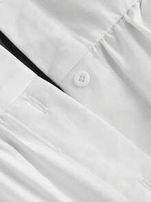 SHEIN MOD 女士二合一黑色束腰长袖荷叶边西装外套，新年女士、商务休闲女士、办公室女士、优雅黑色、大学生秋冬季必备