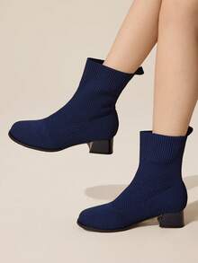 CUCCOO BASICS Giày bốt cổ ngắn đế dày thoáng khí đa năng thời trang dành cho nữ - Màu xanh lam - Xem 6
