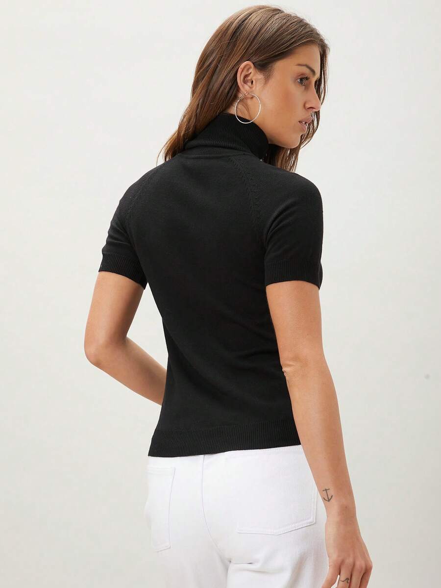 MOTF PREMIUM WOOL MIX KNIT TOP - Black - View 2