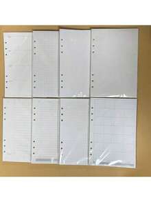 A5 45 Sheets Refill Papers,6 Holes Binder Notebook Inner Paper,Weekly/Monthly/Blank Planner Journal Notebook Parts - White - View 1