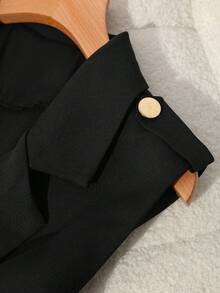 SHEIN PETITE Petite Women Minimalist Sleeveless Commuter Vest Blazer - Black - View 5