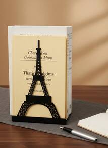 Creative Metal Bookend - Iron Art Hollow-Out Design Book Organizer, Unique Bookshelf Stopper - Black - View 13