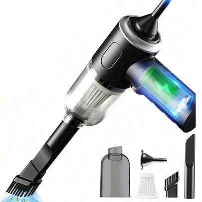 1 máy hút bụi mini không dây mạnh mẽ dùng cho ô tô, máy hút bụi và thổi đa năng dùng trong nhà, thích hợp để làm sạch đồ nội thất, bàn phím, sử dụng khô và ướt, phụ kiện máy hút bụi, dụng cụ vệ sinh, thiết bị gia dụng nhỏ.