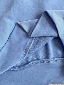 PrepCrw 1件装少女优雅学院风休闲都市蓝领长袖卫衣，适合外出、聚会、返校、秋冬季穿着，蓝色/天蓝色/浅蓝色格纹卫衣，返校用品 - 藍色 - 查看 8