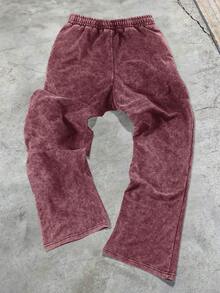 Manfinity EMRG Men's Casual Fashion Distressed Drawstring Waist Loose Wide Leg Sweatpants