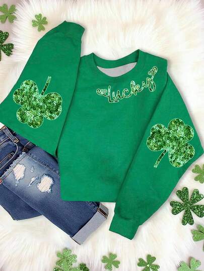 INAWLY Saint Patrick's Day,St Patrick's Day,Women Sweatshirt,Women Top,Fall Women,Sister,Trending Now, Fashion Tops,Aesthetic Sweatshirt, Siblings Gift, Gift For Sister, Gift For Mom, Casual Minimalist Fashion Top