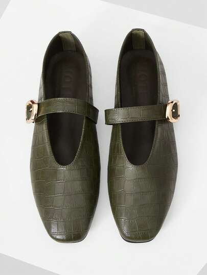 MOTF PREMIUM WOMEN'S COMMUTING CASUAL COMFORTABLE VERSATILE MARY JANE SQUARE TOE FLAT SHOES FOR CHRISTMAS