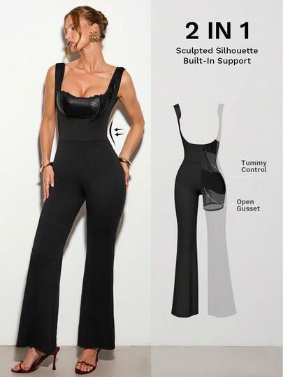 Nuvra 女式无袖纯色简约休闲连体裤