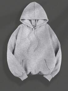 INAWLY 女士休闲印花标语连帽保暖连帽衫，秋冬季长袖上衣，适合毕业季、教师节、返校季等场合穿着。 - 灰色 - 查看 2