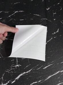 1卷40厘米宽自粘防水防滑大理石纹地板贴纸，DIY翻新地板贴，石纹质感，家居装饰，适用于室内地板，贴纸，墙贴，乙烯基贴纸，家居装饰，春季装饰品，焕新家居，Rama装饰贴纸礼物，生日毕业地板砖，自粘地板砖，剥离式粘贴，客厅装饰，房间装饰，厨房装饰 - 黑與白 - 查看 8