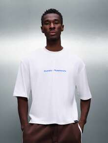 PLAYBOY X SUMWON Koszulka z nadrukiem Bunny Graphic Crew Neck, krótkim rękawem i prostym krojem, biała, w stylu streetwear, na co dzień, do klubu rekreacyjnego i na lato