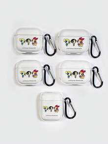 THE POWERPUFF GIRLS X SHEIN 花朵、泡泡、毛茛图案蓝牙耳机保护套 - 無色 - 查看 10