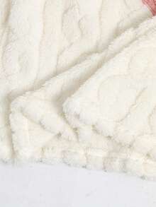 Genkimix Kids 2pcs Girls' Plush Jacquard Crew Neck Long Sleeve Top And Pants Pajama Set With Bear & Letter Pattern, Comfortable