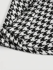 SHEIN MOD Women Winter Coats For Houndstooth Print Cloak Sleeve Overcoat,Business,Hippie,Flared Overcoat