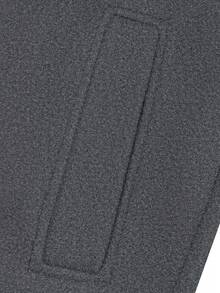 Manfinity Mode 男士纯色长袖休闲羊毛混纺夹克，双排扣设计，秋冬季 - 深灰色 - 查看 6