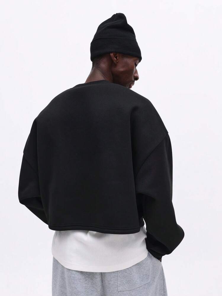 Crop-Sweatshirt mit Textprint