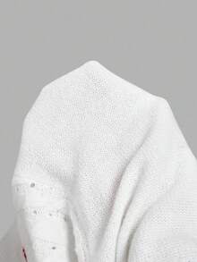 SHEIN MOD 女士休闲印花无袖针织毛衣裙，简约风格 - 白色 - 查看 6