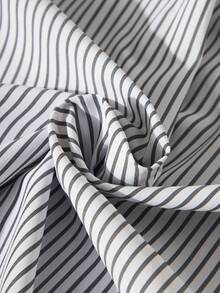 INAWLY Plus Size Women's Long Sleeve Single-Breasted Casual Striped Shirt - Multicolor - View 4