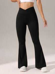 Eassivo Eassivo 女士基本款瑜伽裤套装 - 黑色 - 查看 7