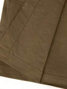 Manfinity Homme Herr enfärgad långärmad sjal med knappar framtill, vintagestil - Kaffebrun - Visa 6