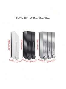 1pc Wall-Mounted 420ml Black Soap Dispenser,Single/Double/Triple Head Available Home Bathroom DecorFall Decor Back To School - Black - View 6