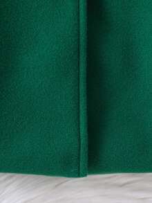 SHEIN Abrigo de lana con doble botonadura y volantes para niña, otoño/invierno - Verde Oscuro - Ver 7