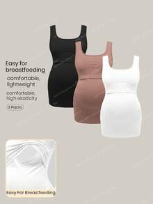 Modmama 女士时尚纯色无袖哺乳背心（孕妇适用） - 彩色 - 查看 1