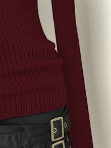 EgrlEra 女士简约甜美蓝色不对称肩部长袖拉链圆领开衫针织毛衣，秋冬款