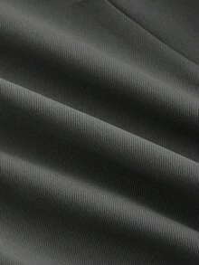 SHEIN MOD 灰色双排扣V领马甲裤套装（两件套），适合办公室穿着，复古优雅风格，学院风，职业装，秋冬季教堂女装 - 深灰色 - 查看 4