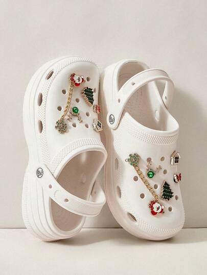 Cuccoo Women's Christmas Decoration Hollow Sandals, Cute & Sweet, Versatile, Thick Sole, Comfortable